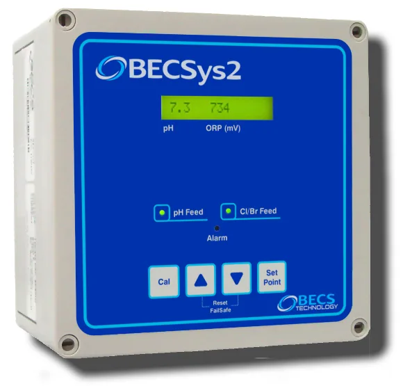 BECSys2 water chemistry controller with flow cell and pH/ORP sensors