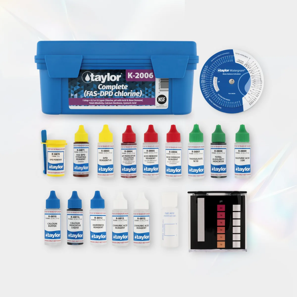 Taylor Technologies K-2006 Complete FAS-DPD test kit, open case